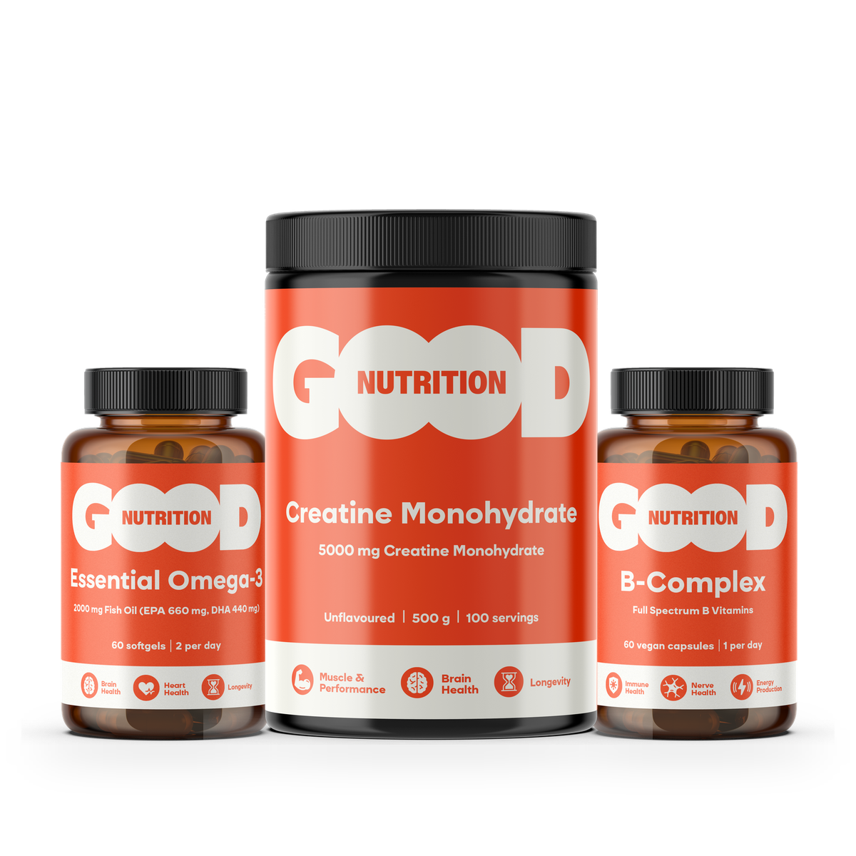 Clear Mind — Omega-3 rybí olej, B-komplex, Kreatín monohydrát